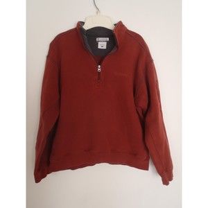 Columbia Pullover Mens M Red Embroidered Logo Hiking Camping Sweater